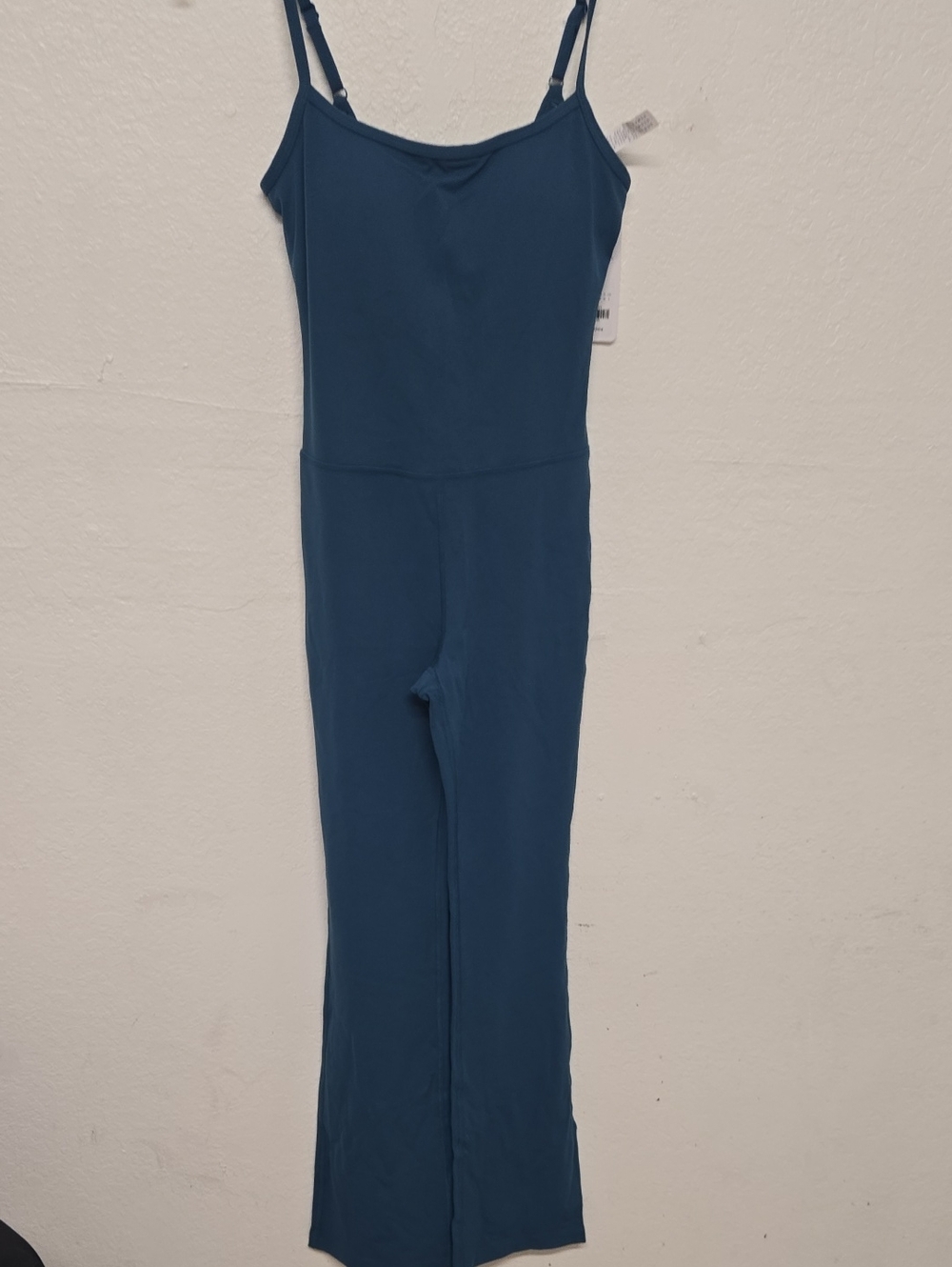 CRZ YOGA Deep Teal Slim-Strap Wide-Leg Kids Jumpsuit